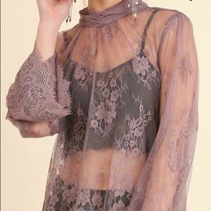 COPY - Umgee Angel Sleeve Lace Shirt Sz. L